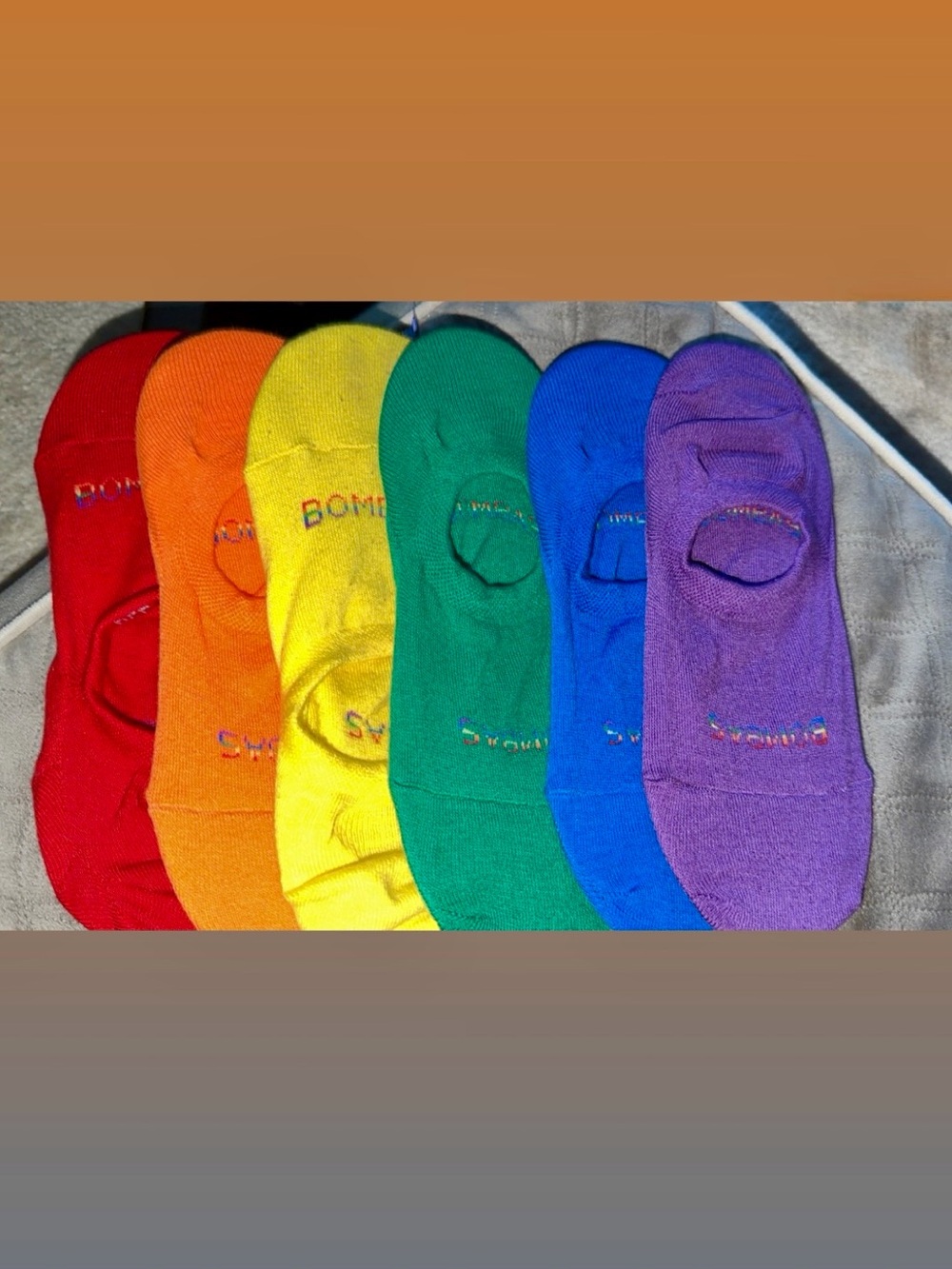 BOMBAS LowCut NoShow Socks Red Yellow Green Blue Purple. (NWOT) New without tags